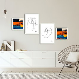 Wallity Cuadro Decorativo de 4 Piezas en MDF Multicolor